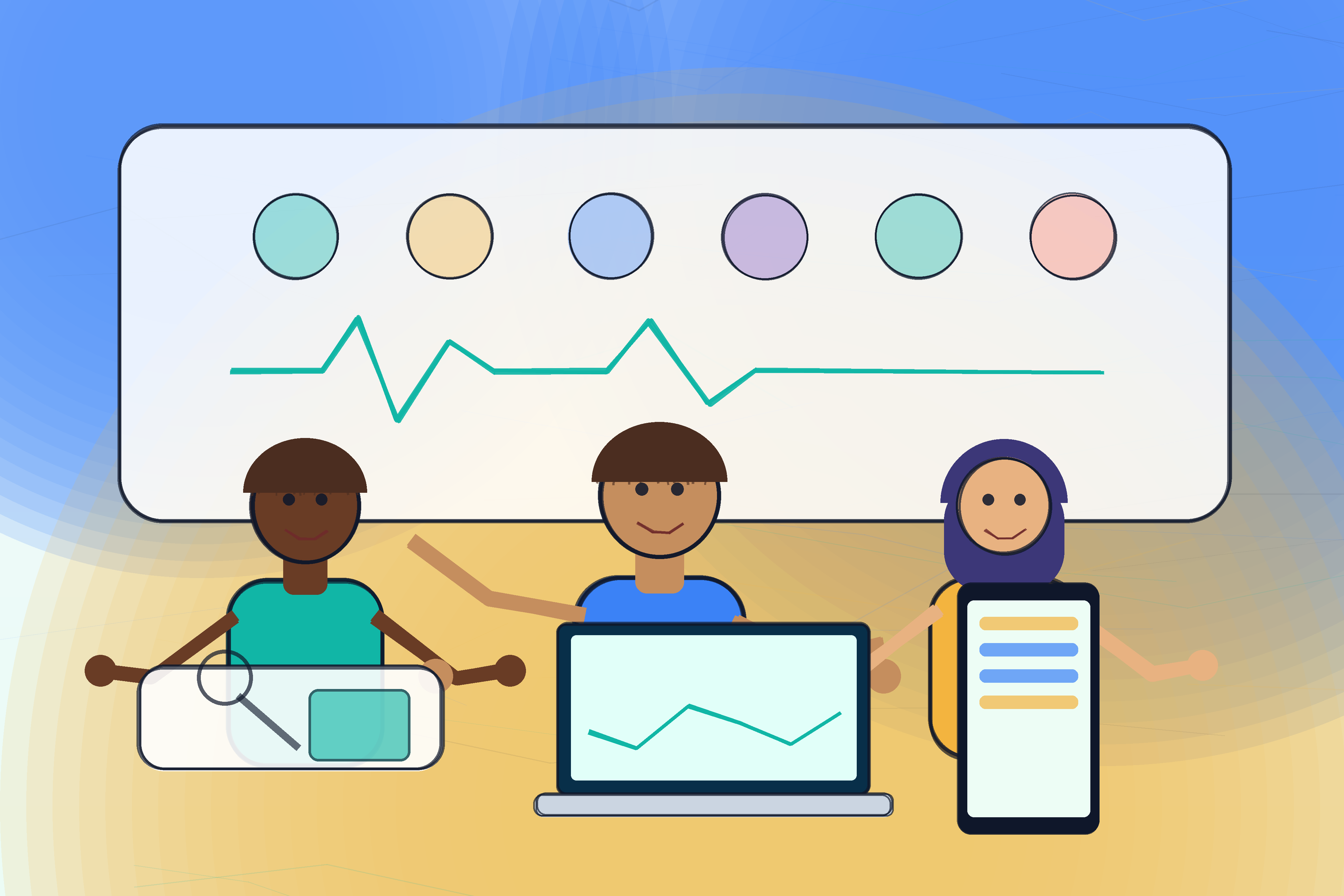 Research writing and evidence synthesis illustration